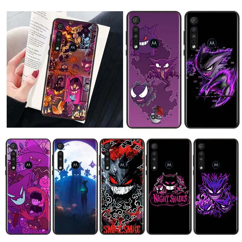 

Pokemon Ghost Gengar For Motorola MOTO G9 G8 E7 E7i E6 Power Edge One Fusion Plus Lite Hyper Marco Black Soft Phone Case