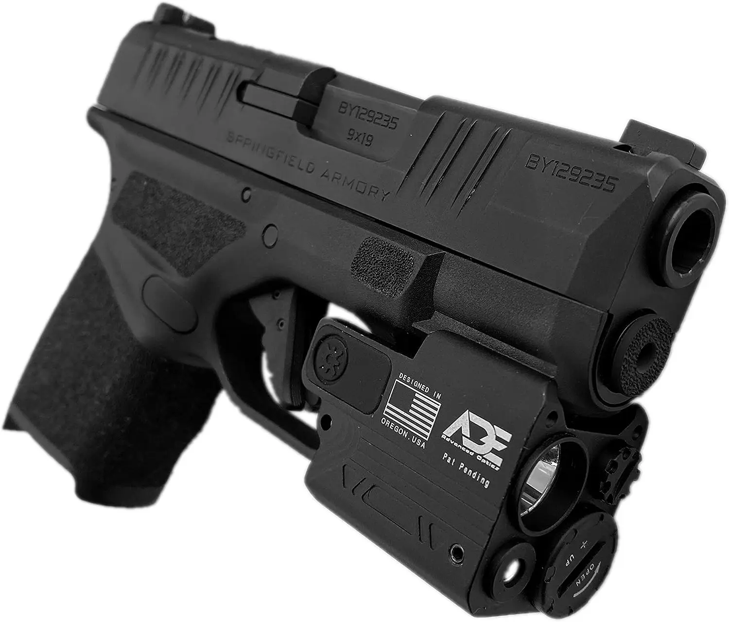 

Plus-2 Full Metal Green Laser + Flashlight Sight for ULTRA Compact Pistol Handgun for Springfield Hellcat(OSP/PRO) Micro-Compact
