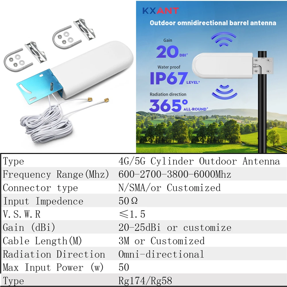 700-2700mHz 3G 4G lte antenna SMA male 20-25dBi antennas outdoor antenne with 10m cable for Huawei ZTE router modem