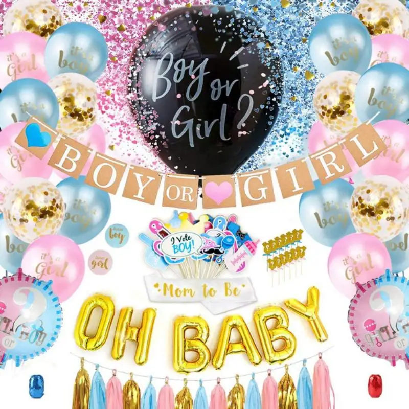 

2/4/5PCS High Quality Gender Reveal Latex Balloon 36 Inch Big Irthday Gender Reveal Party Balloon Confetti Party Decoration