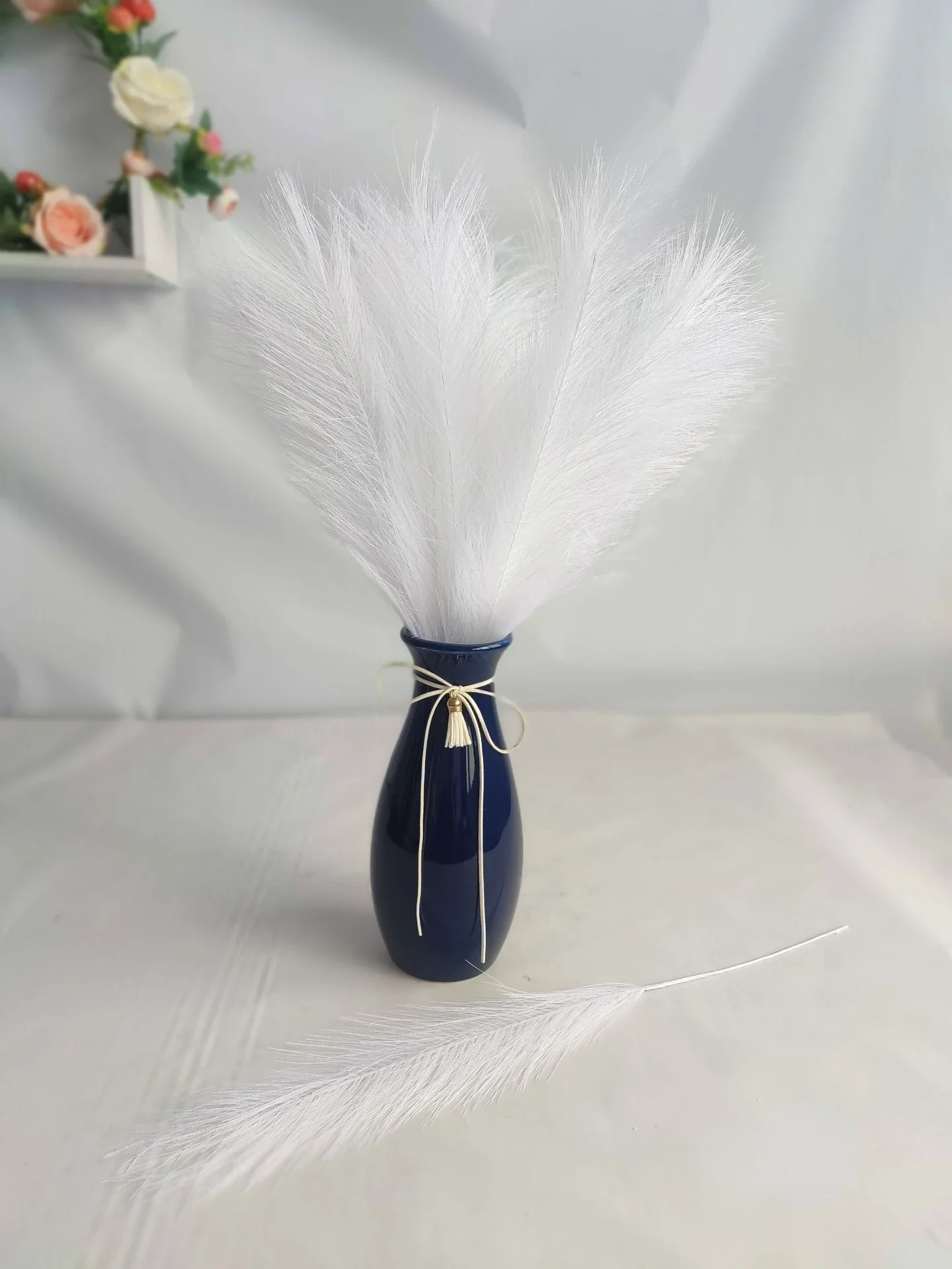 

55cm Artificial Pampas Grass Fake Pompas Boho Decor DIY Flower Vase Fake Plant Bouquet for Home Wedding Decoration