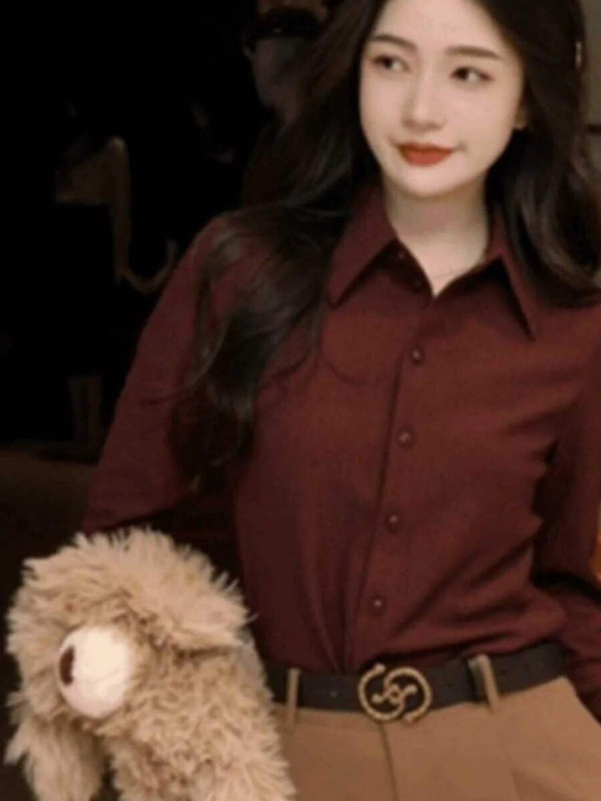 Same Sle with Mall Girdear 2024 осенние новые утягивающие рубашки с длинными рукавами и