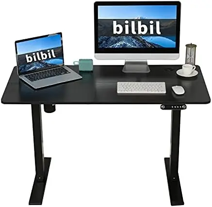

Регулируемый стоечный стол, столешница для домашнего офиса, компьютерный стол (48x24 дубовый верх + белая рамка)