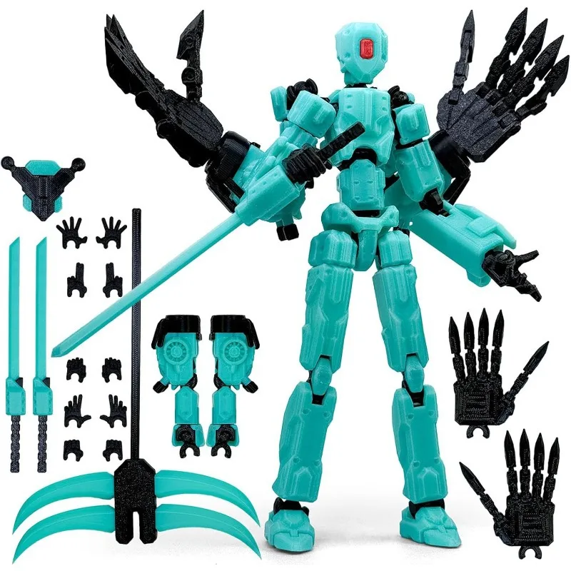 Фото Многофункциональная 3D-печатная подвижная фигурка-манекен 13 Lucky Iron Fist Robot Toy Jianghu Swordsman 13 Lucky Dummy Anime Action Figure №2