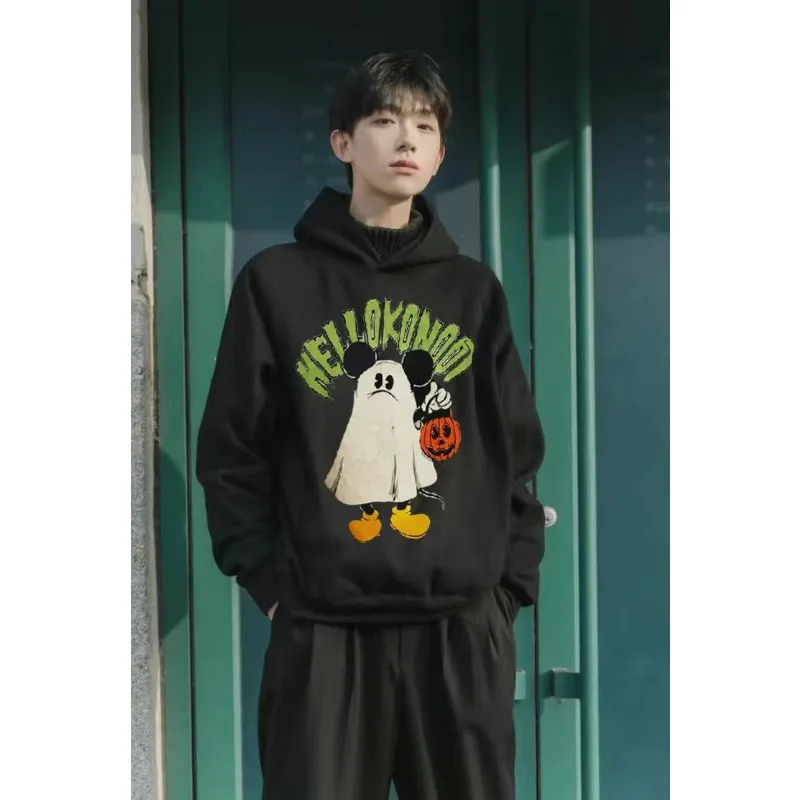 

Halloween Disney Pumpkin Mickey Hoodies Anime Printed Fashion Boys Girls Clothes Hoodie Cartoon Fallow All-match Festivals Coat