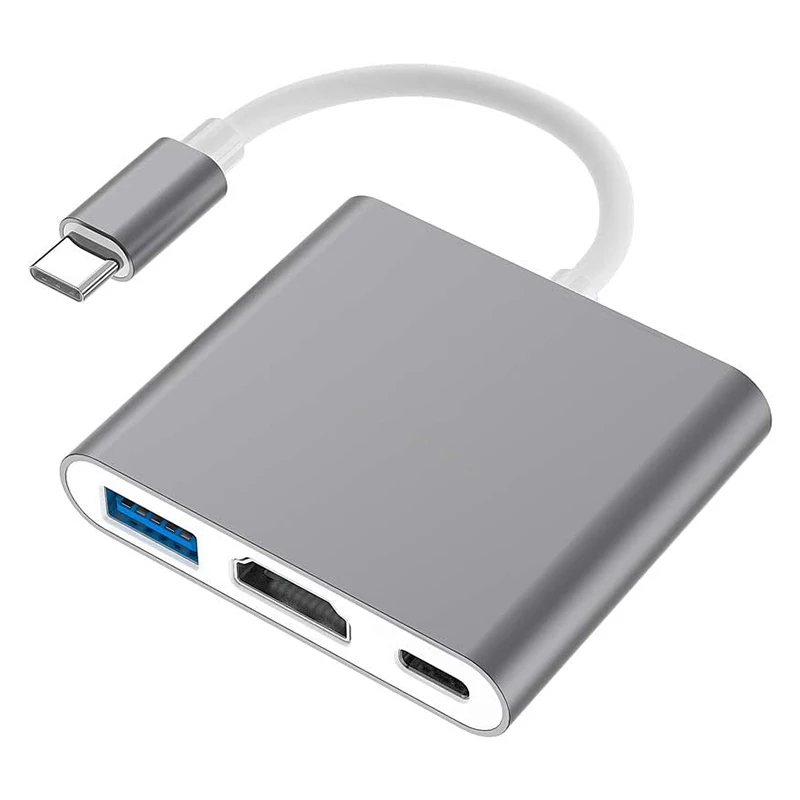 USB C 3 в 1 концентратор Thunder bolt3 Type-C до 4K UHD адаптер с USB 3,0 и PD 60 Вт Быстрая Зарядка порт док-станция для Macbook Ipad Pro