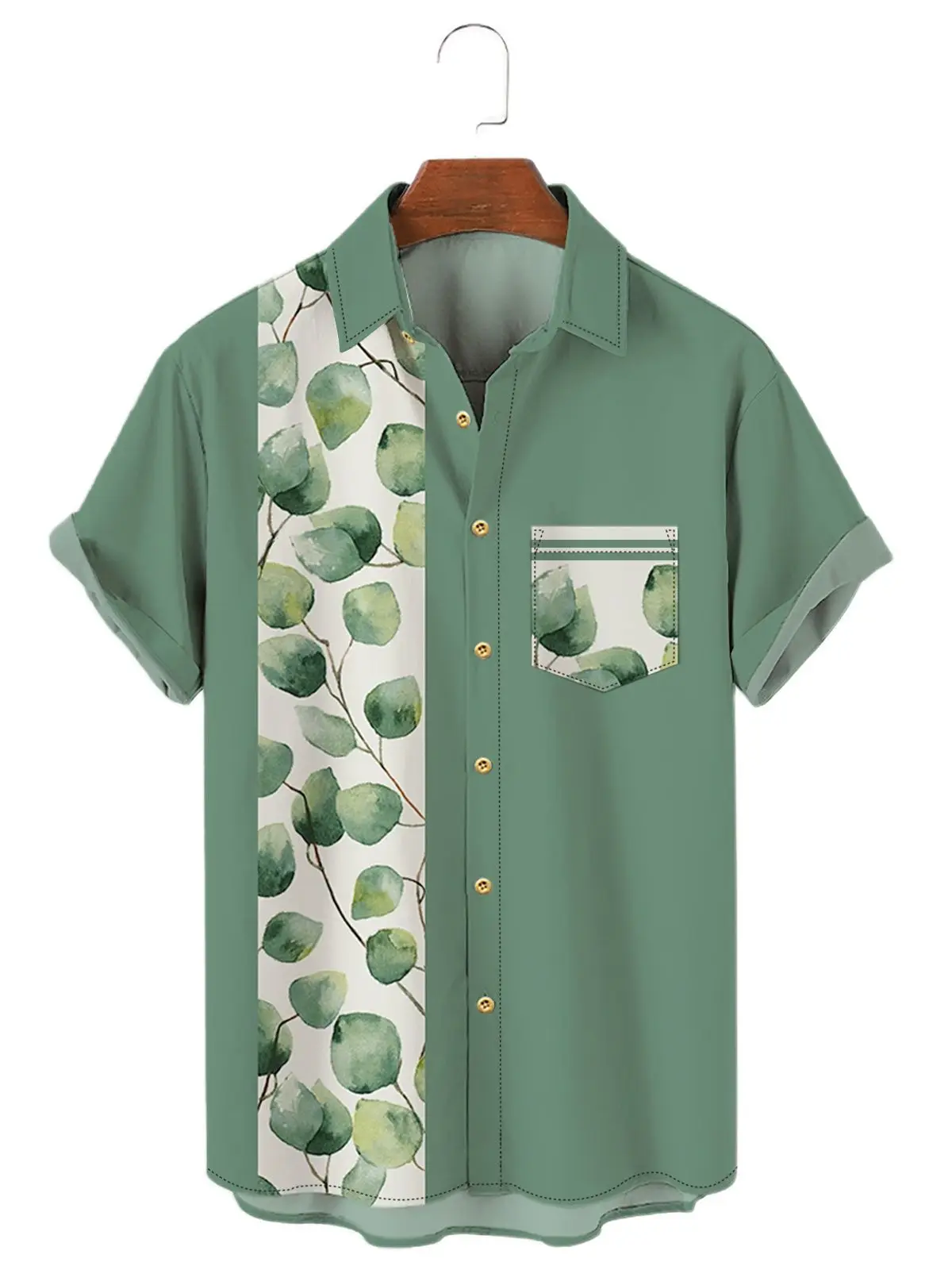 

3D Botanical Print Men's Hawaiian Shirt Harajuku Loose Breathable Top Casual Trend Vantage Short Sleeve Oversized 5XL Clothes