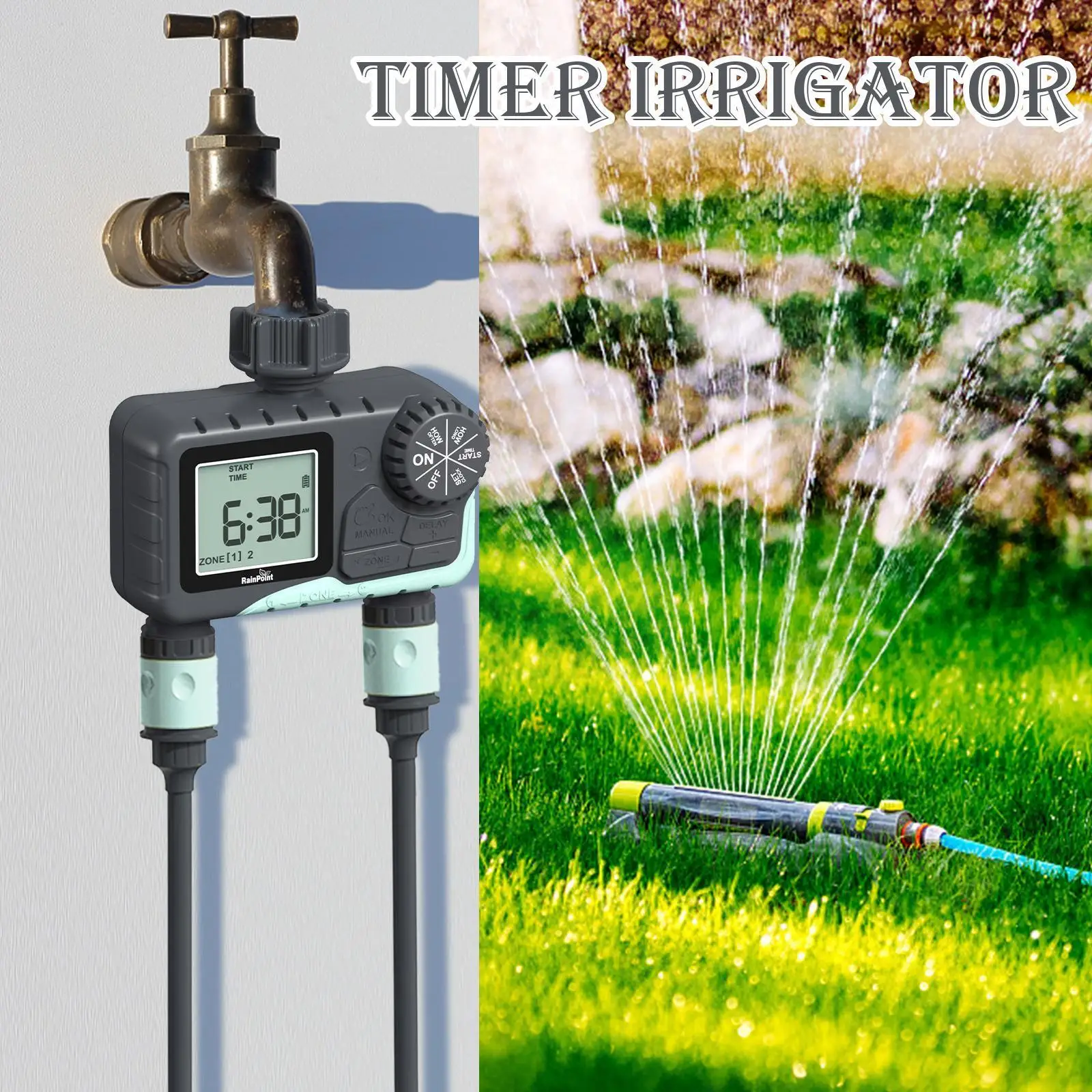 

Digital Sprinkler Timer Garden Ip54 Hose Faucet Water Automatic System Watering Tap Manual Rain Delay Timer Irrigation U3t7