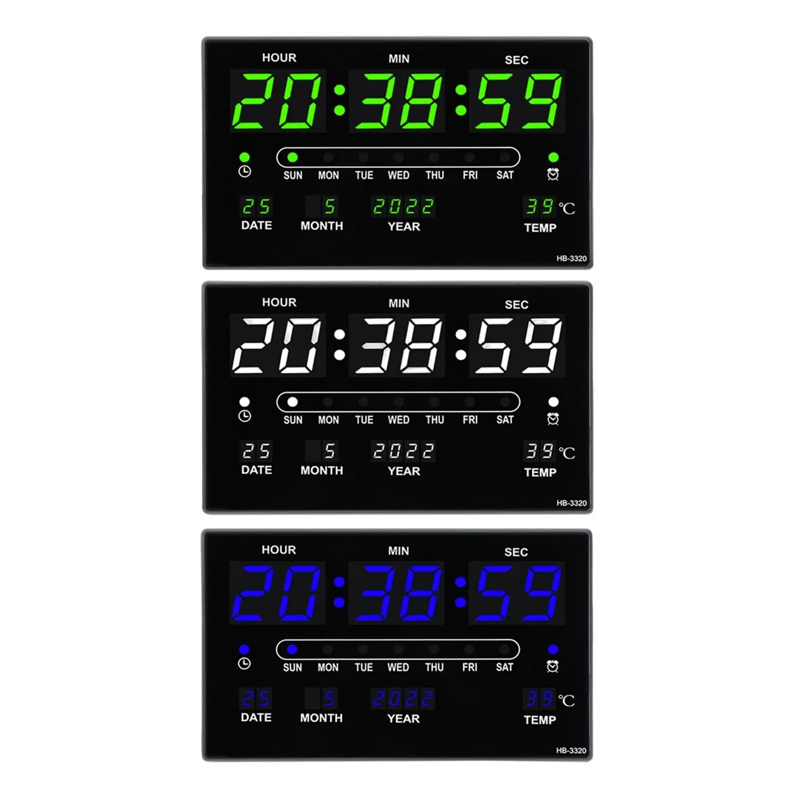 

Modern Large digital Clock with Date and Temperature Calendar Precise Electronic Alarm Clocks for Living Room Home/Office