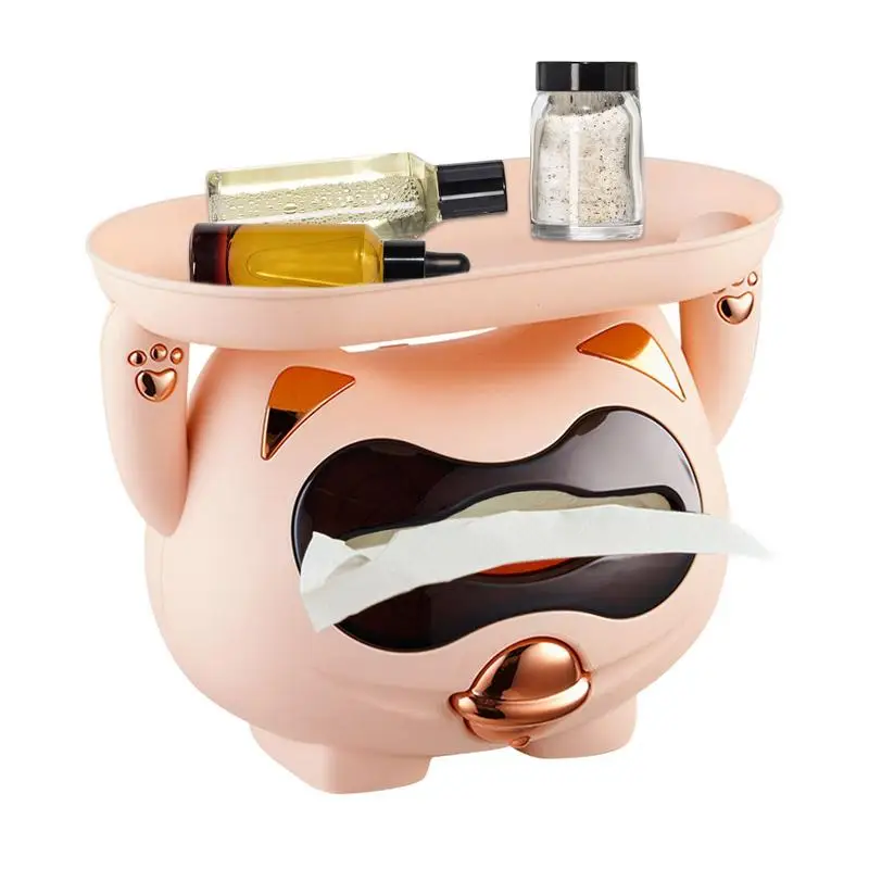 

Multifunctional Tissue Box Cover Napkins Dispenser Container Cartoon Multifunctional Tissue Storage Box Cat Shape Tissue Holder