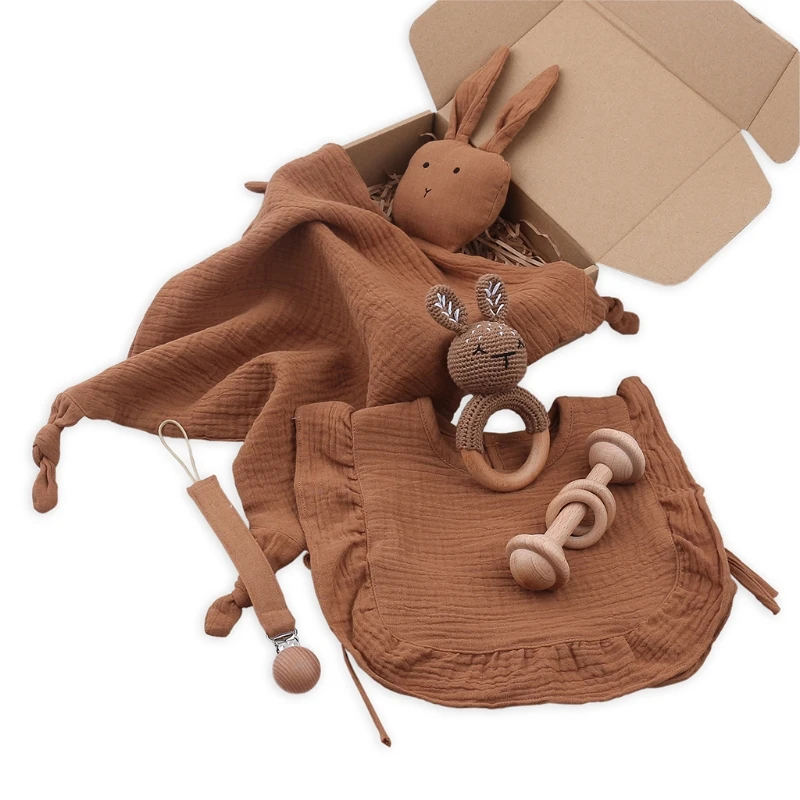 97BE 5 шт. нагрудник для кормления младенцев деревянный вязаный крючком