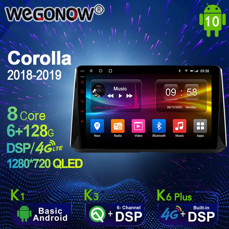 Автомобильный мультимедийный радиоплеер Ownice 6G + 128G Android 10 0 для Toyota Corolla 2018-2019