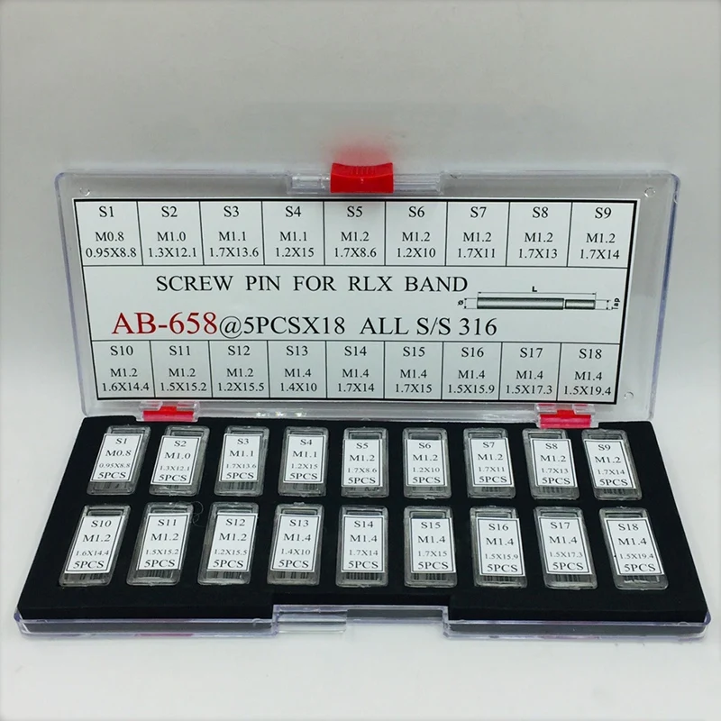 90 Pcs/Set Generic Screw Pins Links Watch Band Bracelet Strap Replacement Screws For Rlx Watch Band Repair Tool Parts