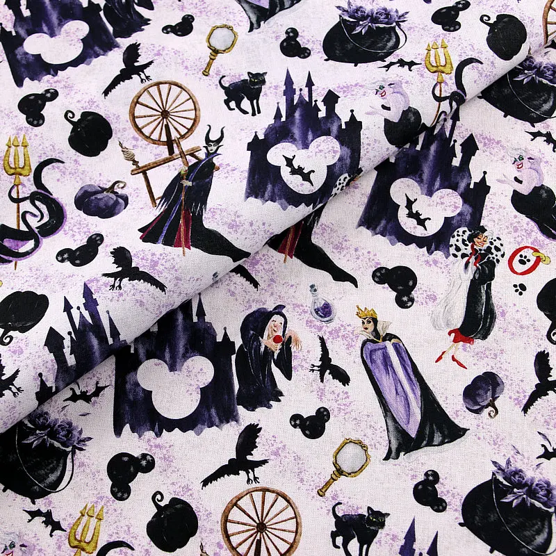 Распродажа диснеевские хлопковые ткани с измерительным принтом малефисент для