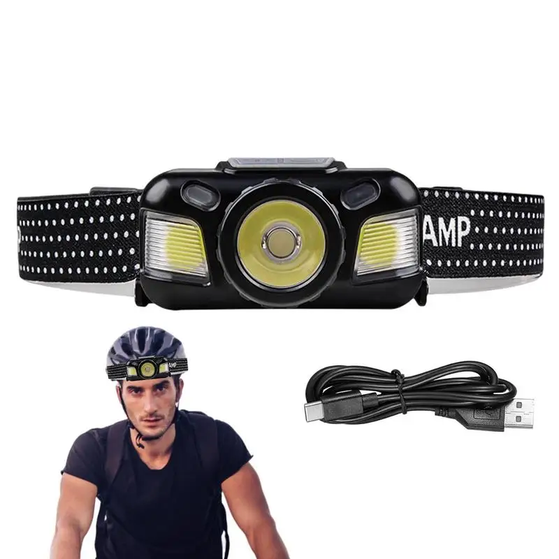 

Rechargeable Headlamp IPX4 Waterproof Rechargeable Flashlight Headlamps Powerful LED Head Lights With 3 Modes & Elastic Webbing