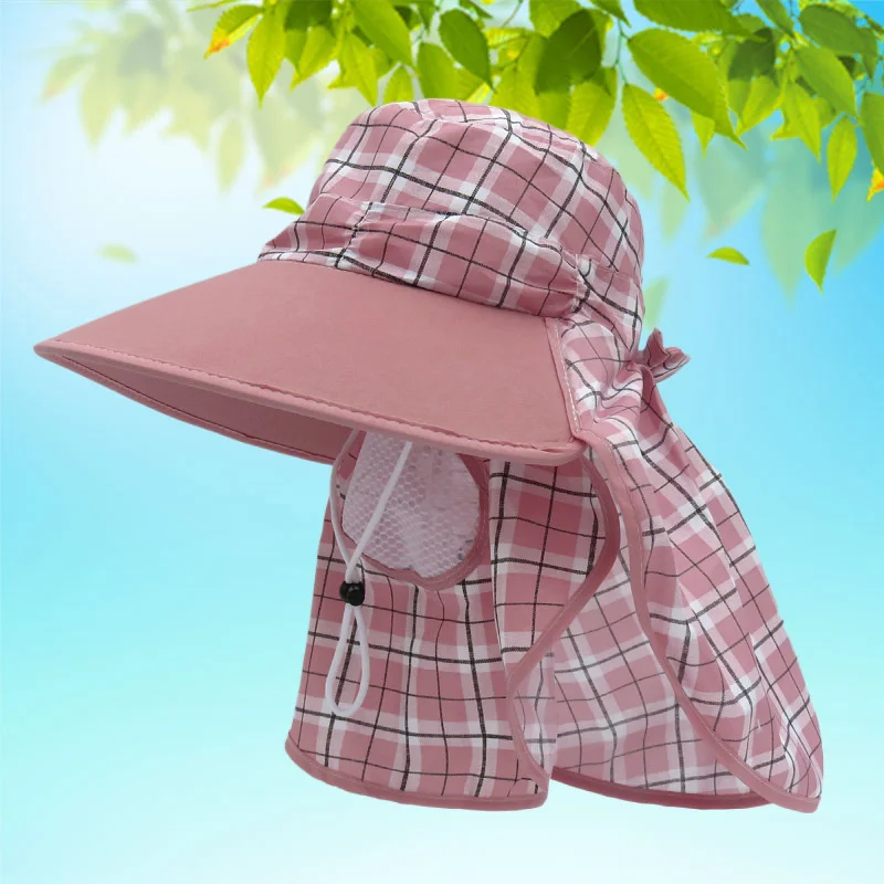 

Шляпа от солнца Складная женская, модная Панама с широкими полями для защиты лица и шеи от ультрафиолета, летняя пляжная шляпа с козырьком для велоспорта, 2022