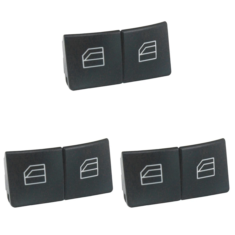 

3X Window Switch Button Covers For Mercedes Benz W204 C E Glk Class, Front Left+Right Window Switch Repair Button Caps
