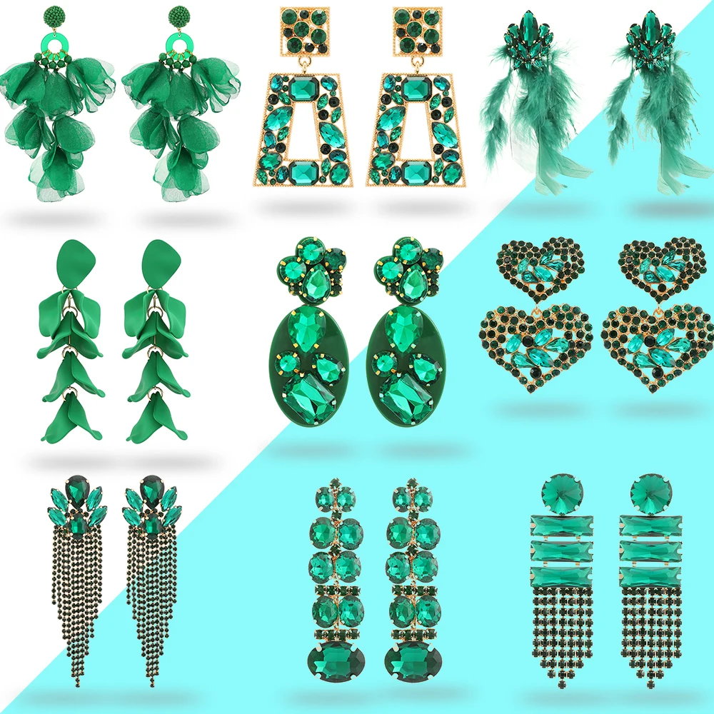 

Summer Flower Tassel Long Dangle Drop Earrings For Women 2023 Trendy Luxury Crystal Holiday Charm Pendientes Statement Jewelry