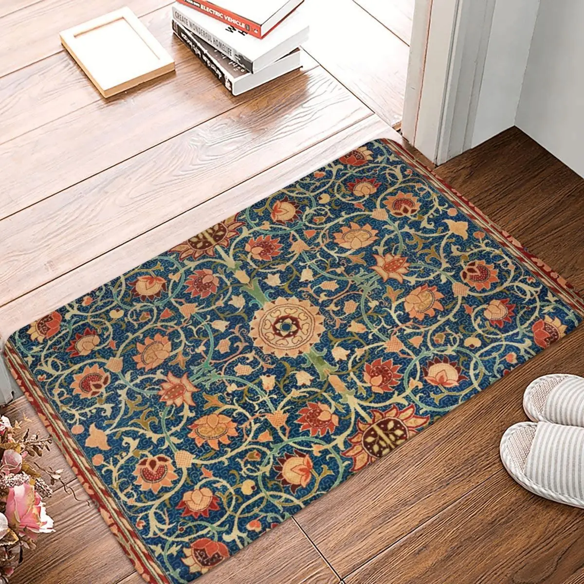 

William Morris Flower Pattern Doormat Rugs Carpet Mats Footpad Polyester Anti-slip Antiwear Entrance Kitchen Bedroom Balcony