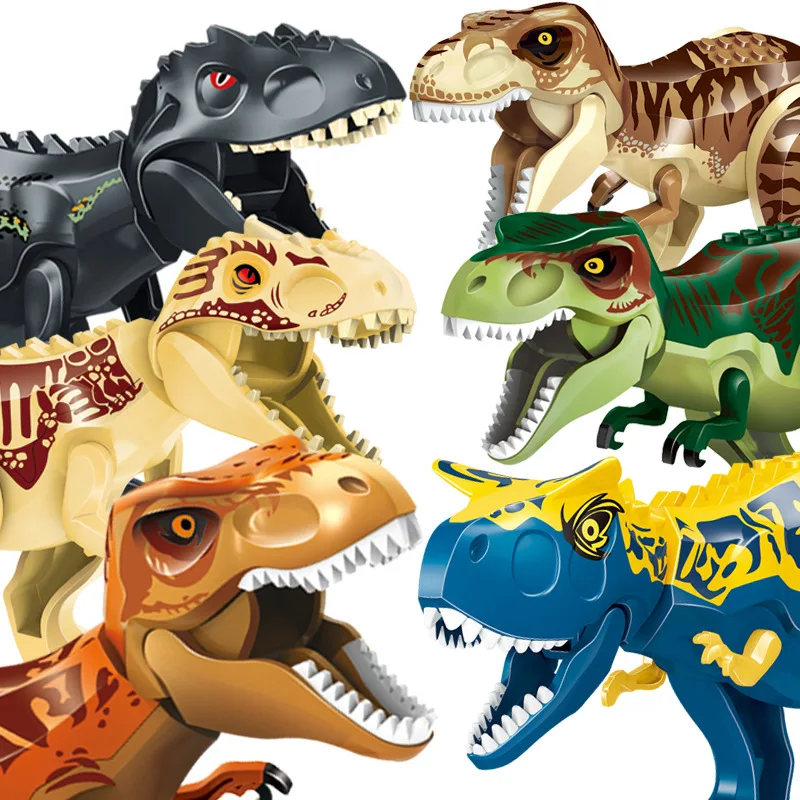 

Большие Динозавры юрского периода, строительные блоки, динозавры, игрушки T-Rex, индоминус, карнозавр, тираннозавр, экшн-фигурки, образователь...