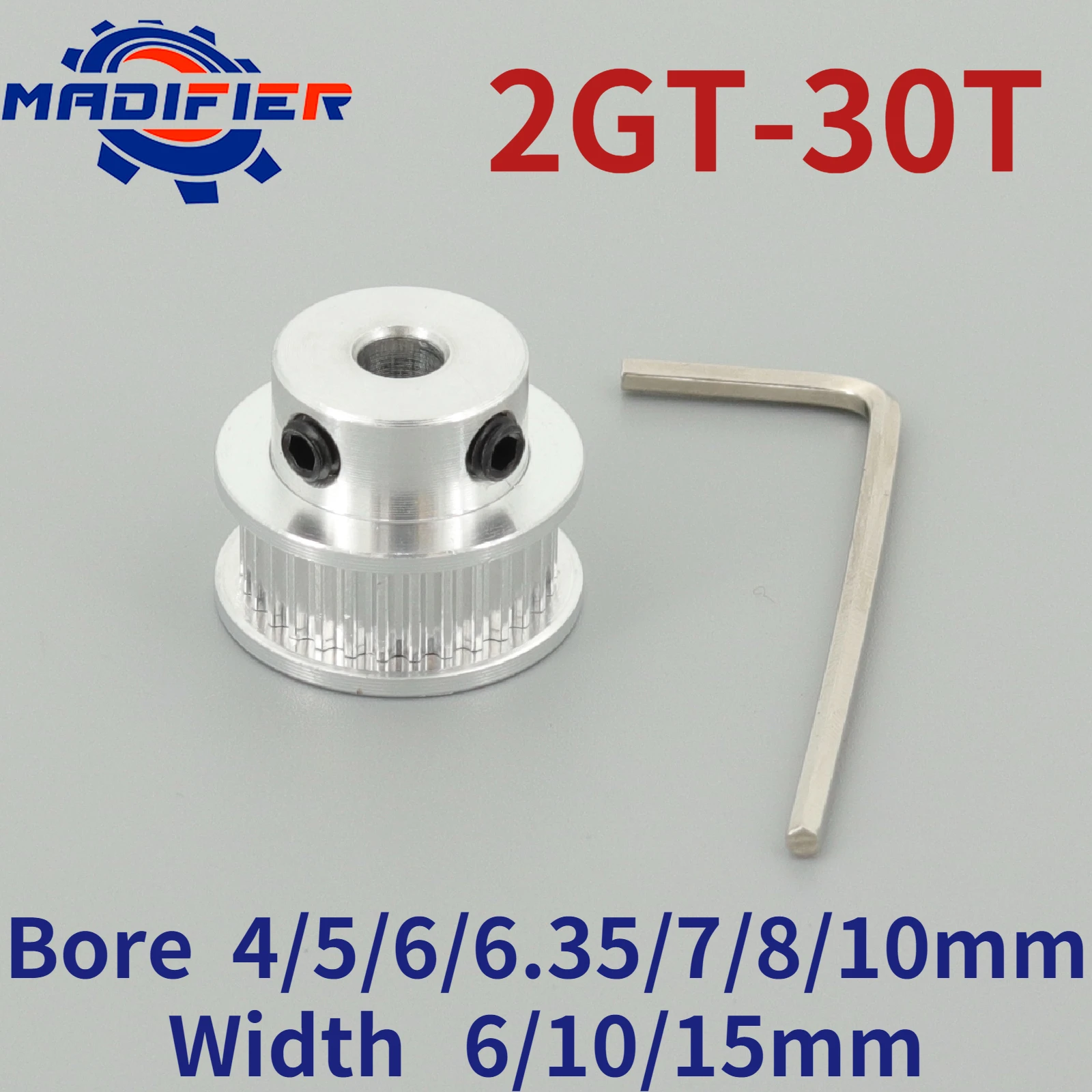 

GKTOOLS GT2 Timing Pulley 2GT 30 Teeth Bore 4/5/6/6.35/7/8/10mm Synchronous Wheels Width 6/10/15mm Belt 3D Printer Parts