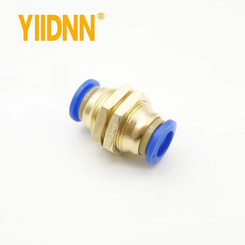 Пневматические фитинги ПМ прямой переборный соединитель внешний диаметр 4-12 мм