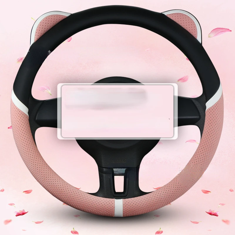 

Cute Cartoon Cat Ear Steering Wheel Cover for Women Universal Car-styling Steering-Wheel Covers Auto Decoration Accessories