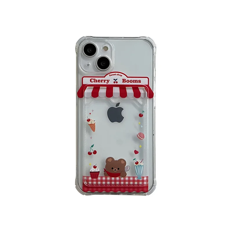 Корейский милый кошелек с изображением мороженого и медведя чехол для телефона