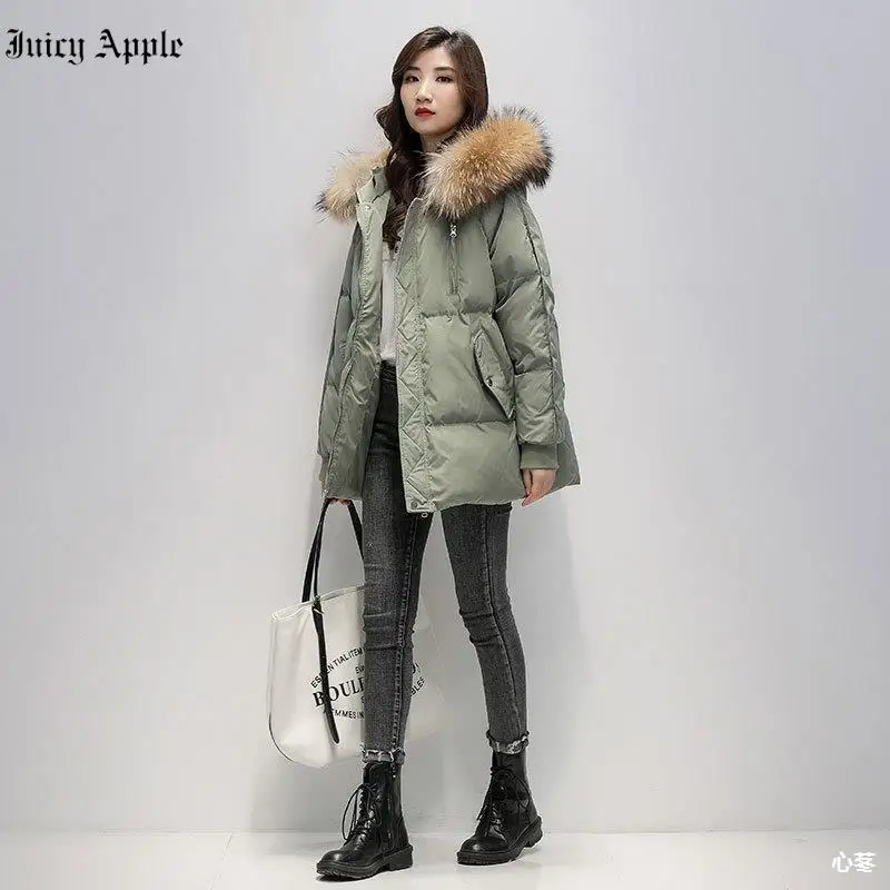 Autumn Winter Coat 2022 For Women New Thicken Warm Jackets Female Fur Collar Hooded Overcoat Parkas Ladies Cotton Padded Outwear