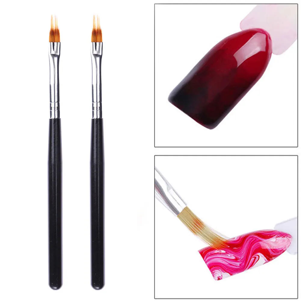 

Кисти нейлоновые с деревянной ручкой и эффектом омбре, мягкие профессиональные маникюрные инструменты для градиентного УФ-геля для ногтей