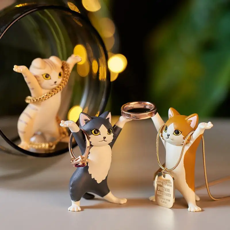 

Funny Cat Pen Holder Black Enchanting Weightlifting Cat Pen Holders Toy Earphone Bracket Kids Adult Doll Toy Gift for Home Decor