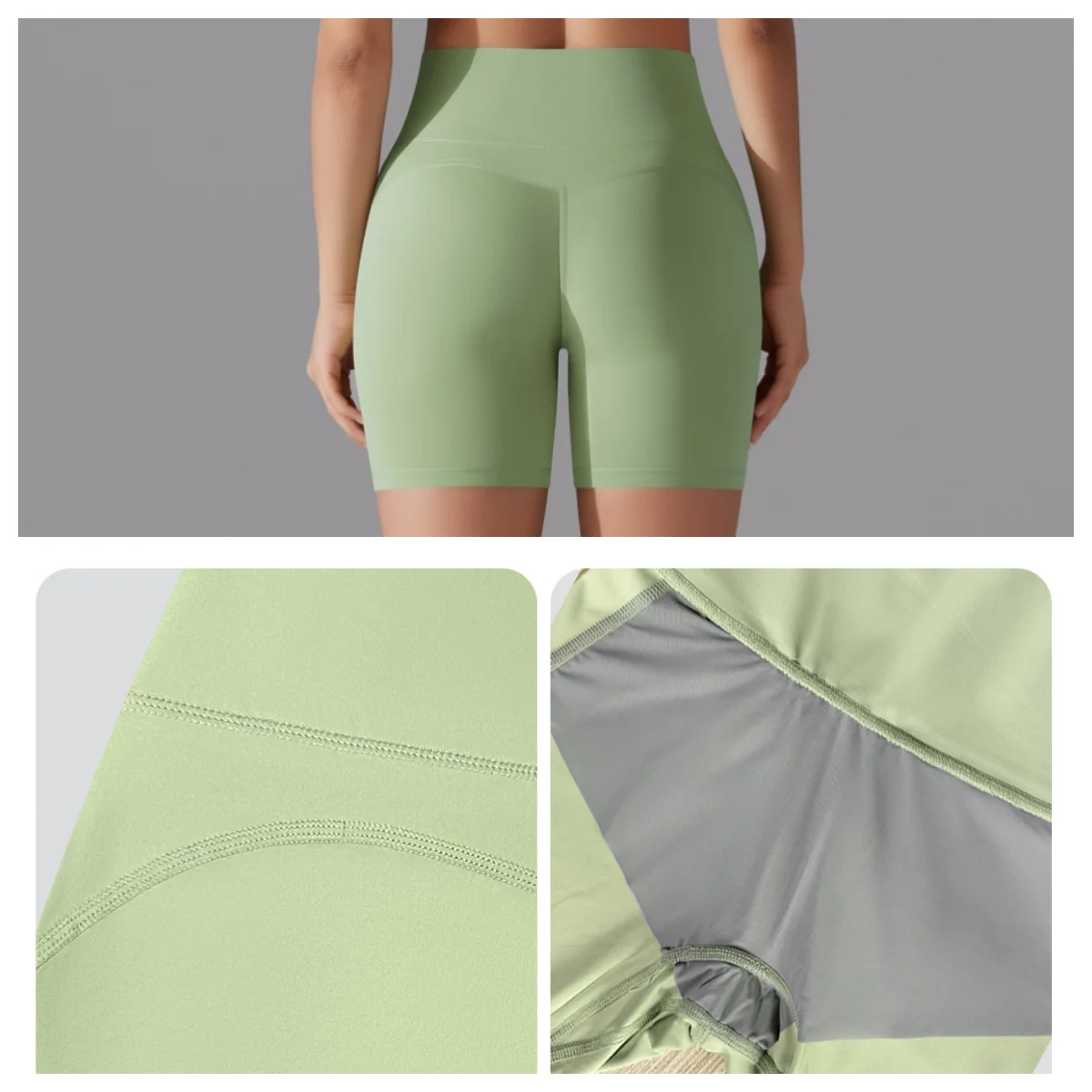 Бесшовные вязаные дышащие высокоэластичные шорты для йоги без нижнего белья с