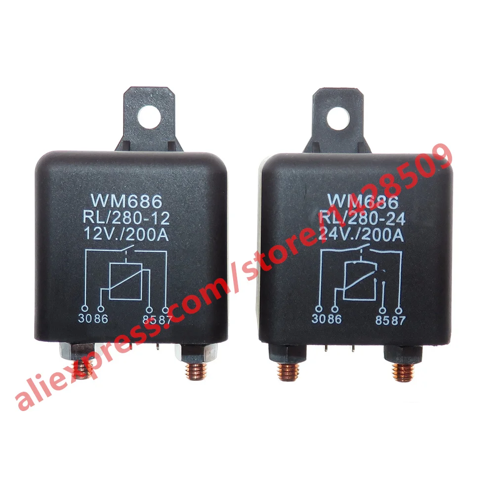 

200A/DC12V/24V/48V Relay 4 Pin For Car Auto Heavy Duty Install car starting relay for Amp Style High power