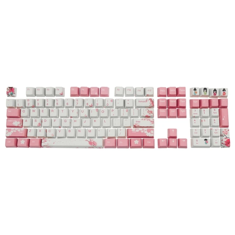 

108 Keys PBT Keycaps OEM Profile DYE-SUB Cherry Blossom Keycap ForCherry MX Switch Mechanical Keyboard DIY