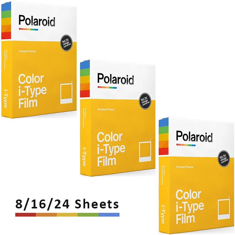 

8Sheets/16Sheets/24Sheets Polaroid Originals Instant I-type 600 Color Polaroid Film For Onestep2VF Onestep2 Plus Instax Camera