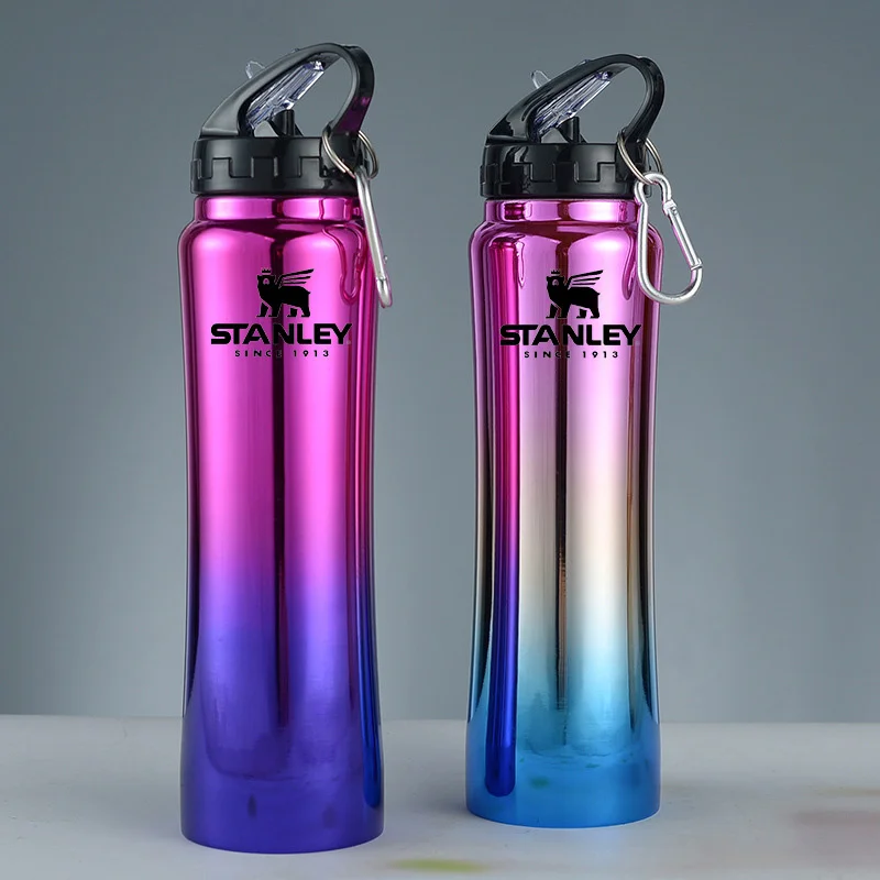 

Free Shipping 600ml Stainless Steel Thermos Bottle with Straw Original Stanely Cup Leak Proof Double Wall Vacuum Thermos Bottle