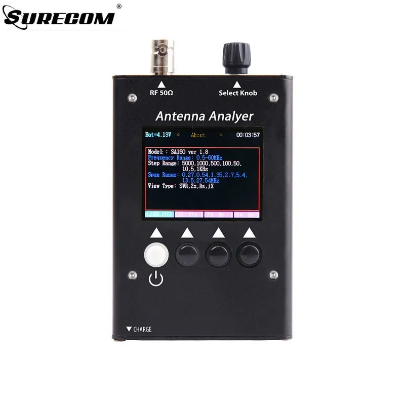 SURECOM SA-160 ЖК-дисплей 0 5–60 МГц цветной графический анализатор антенны разъем BNC для