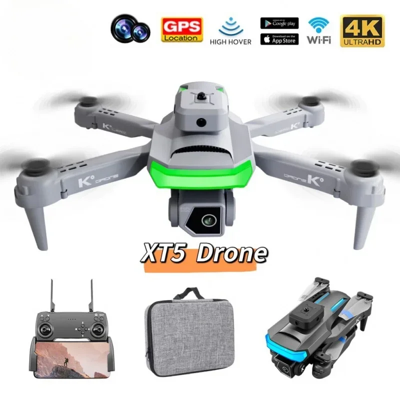 

Квадрокоптер XT5 складной профессиональный, 4K, 2,4 ГГц, GPS, Wi-Fi