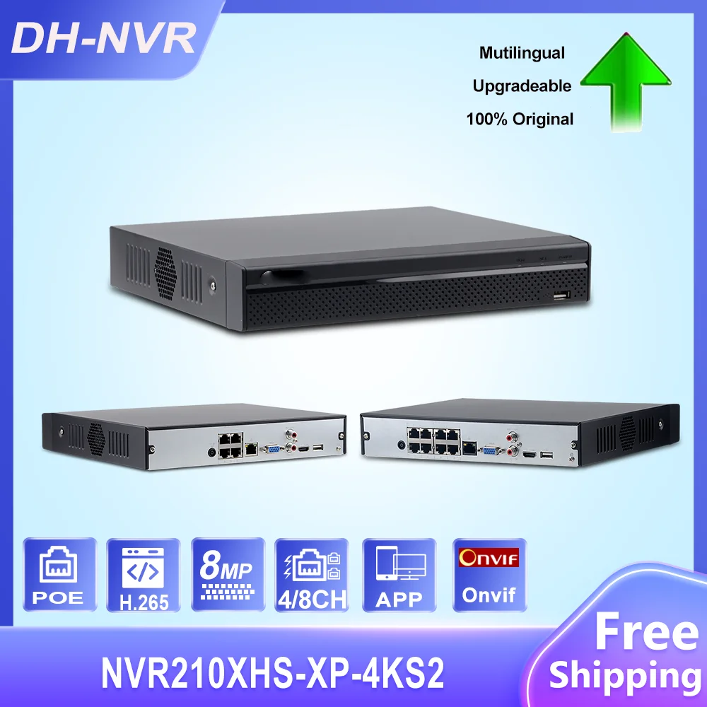 

Видеорегистратор Dahua 4K 4CH 8CH POE NVR NVR2104HS-P-4KS2 4K с поддержкой HDD 4/8CH POE для комплекта безопасности системы видеонаблюдения.