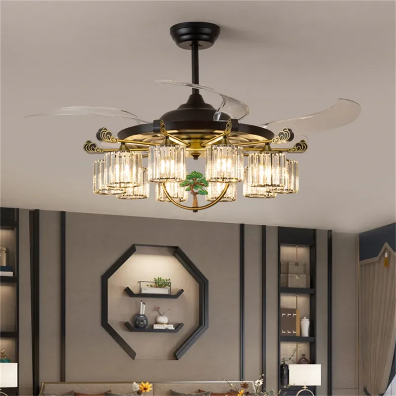 Современный Невидимый вентилятор AOSONG роскошный потолочный для гостиной