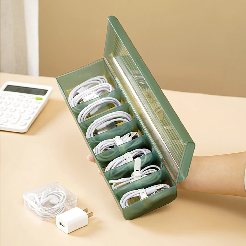 

Multifunctional Desktop Data Cable Storage Box Strap Sorting Box Mobile Phone Charger Storage Artifact Organizer