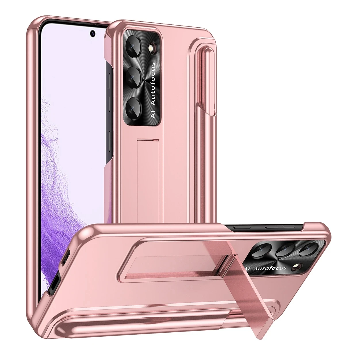 

With S Pen Plating Kickstand Case For Samsung Galaxy S23 Ultra S23 Plus 5G Shockproof Armor PC Camera Protection Phone Cover