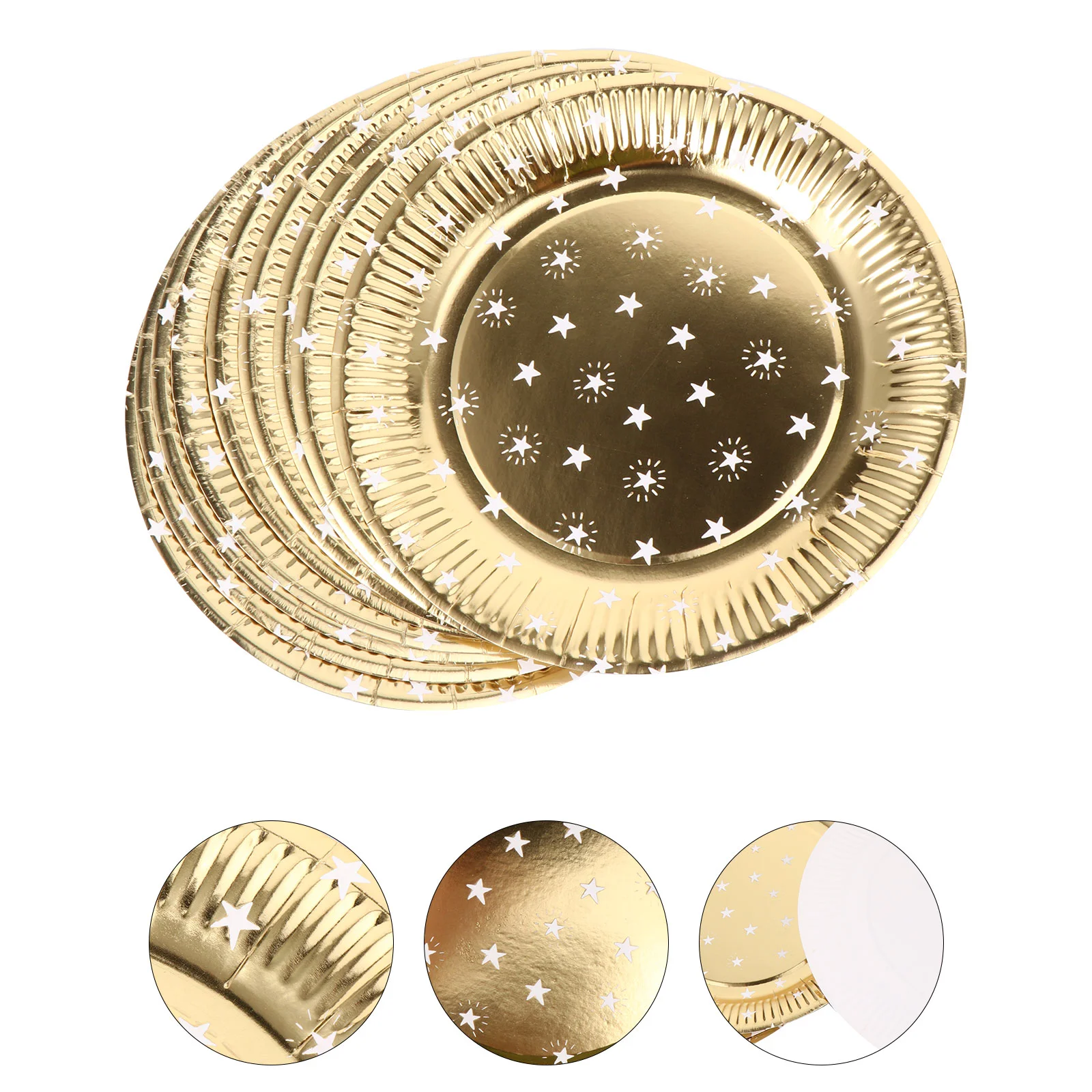 

Paper Plates Christmas Party Plate Gold Star Disposable Dinner Design Set Silver Wedding