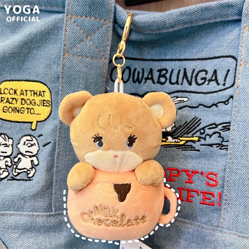 

Kawaii Sanrio плюшевая сумка медведь шоколадная чашка форма милый аниме Детская сумка Подвеска девушка Сердце Пакет Рождественский подарок