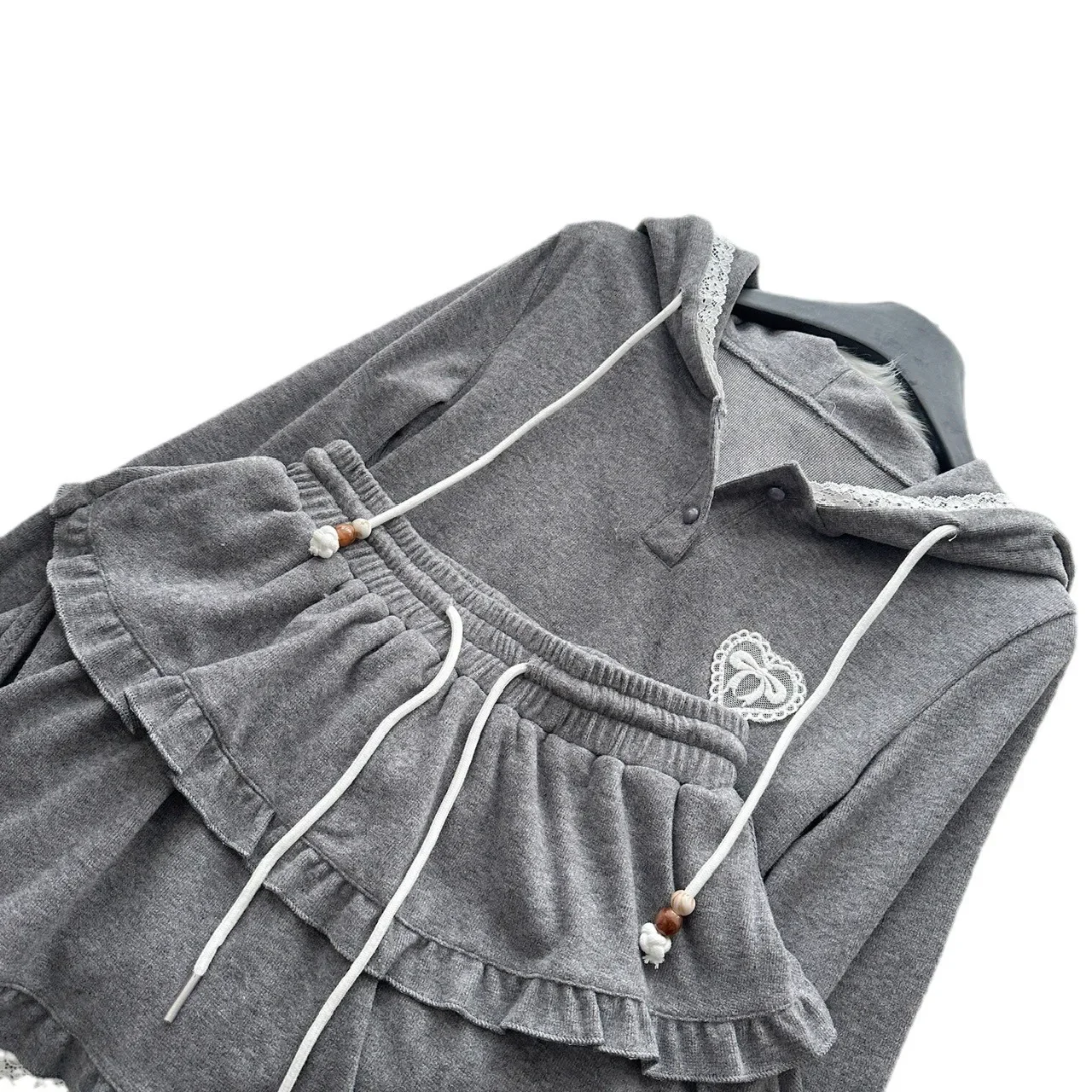 Женский комплект полуплатья Grace Slimming Aesthetics Pure Desire облегающий топ с капюшоном и