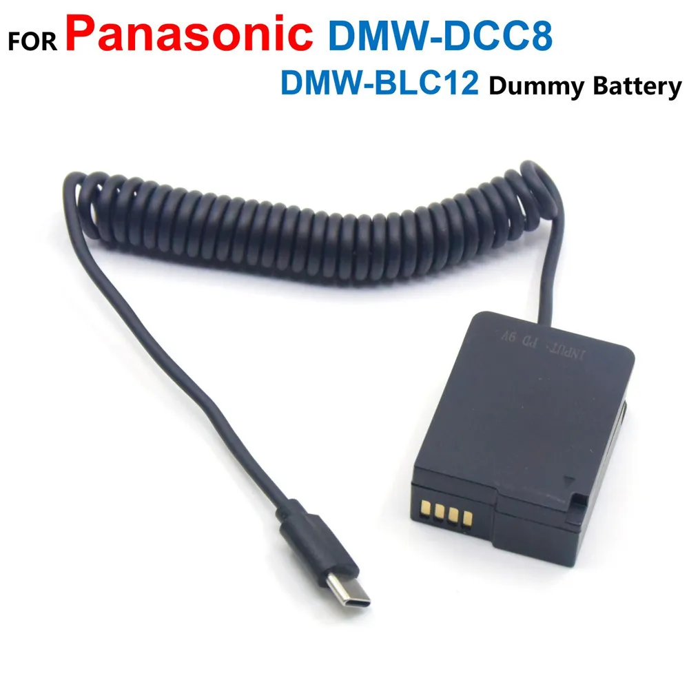 

DMW-DCC8 BLC12 DC Coupler Dummy Battery USB Type-C For Panasonic Lumix DMC-G6 G7 GX8 G80 G81 G85 FZ300 FZH1 FZ1000 FZ2000 FZ2500