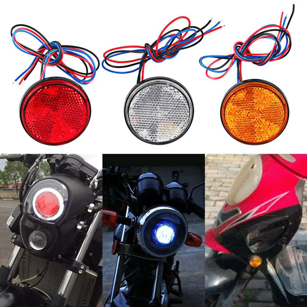 

White/Yellow/Red 24 SMD Car Round Tail Lights Turn Singal Light Lamp Rectangle Car LED Reflectors Truck Side Warning Light Bulbs