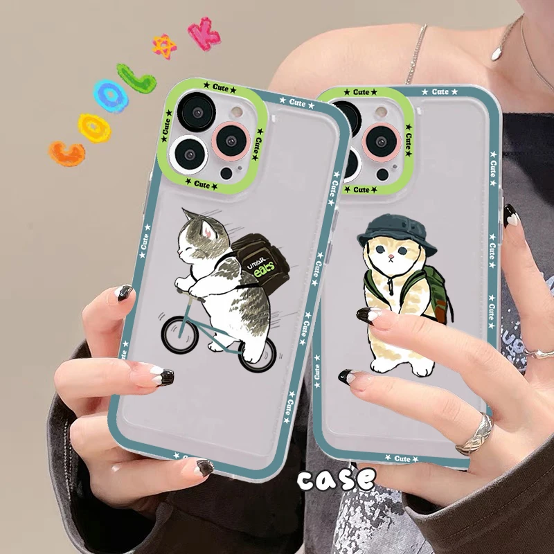 

Funny Cartoon Cat Phone Case For IPhone 11 12 13 14 Mini Pro Max XR X XS TPU Clear Case For 8 7 6 Plus SE 2020