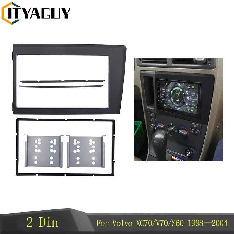 Double Din Car DVD Radio Frame for Volvo XC70 V70 S60 1998—2004 Face Bezel 2 Din Installation Kit Fascia CD Radio
