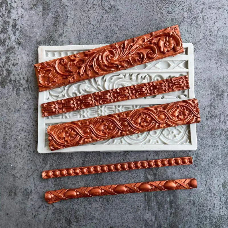 

Retro Rope Silicone Mold Kitchen Resin Baking Tool DIY Cake Fondant Mould Sugarcraft Chocolate Dessert Cake Rim Mold Decor Tools